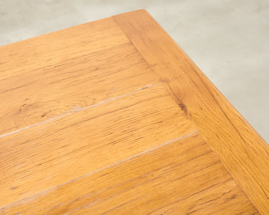 French Provincial Country Oak Trestle Farmhouse Dining Table 7Ft