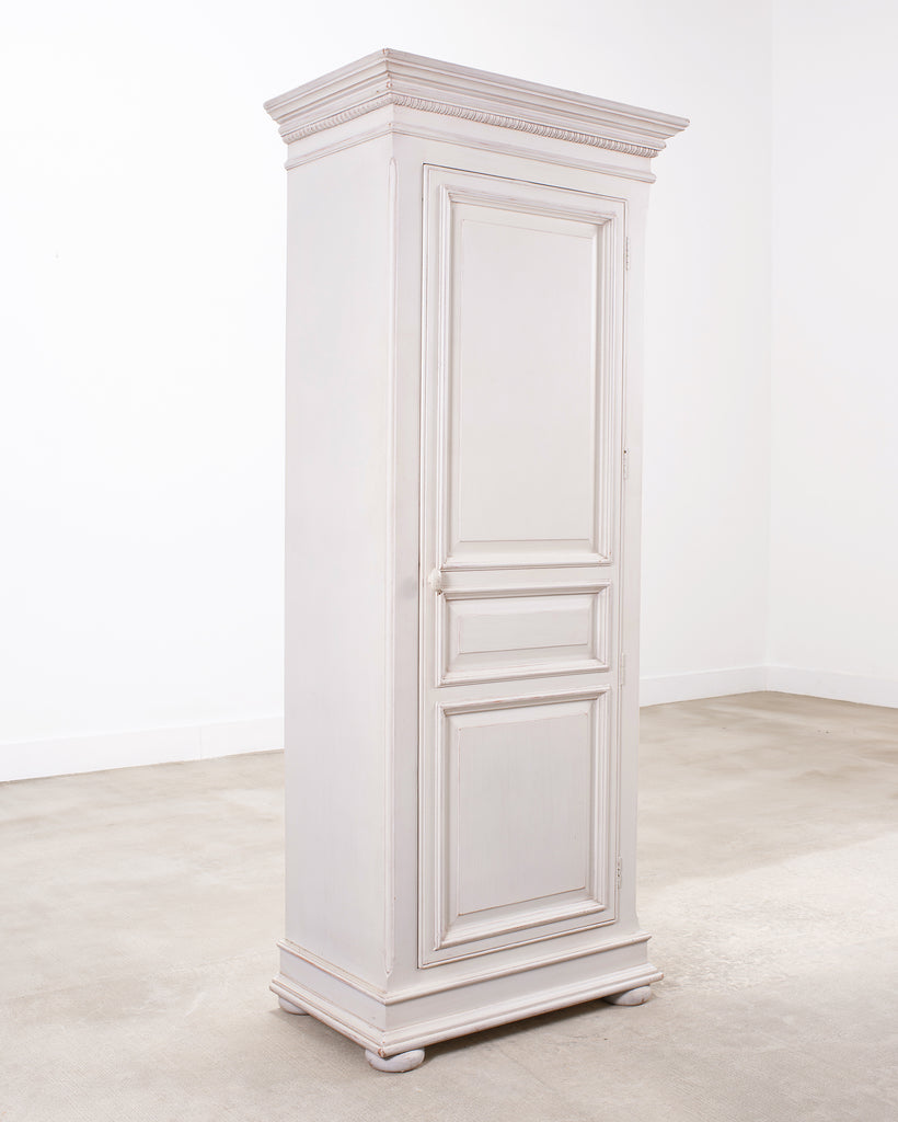 Country French Provincial Painted Bonnetière Storage Cabinet