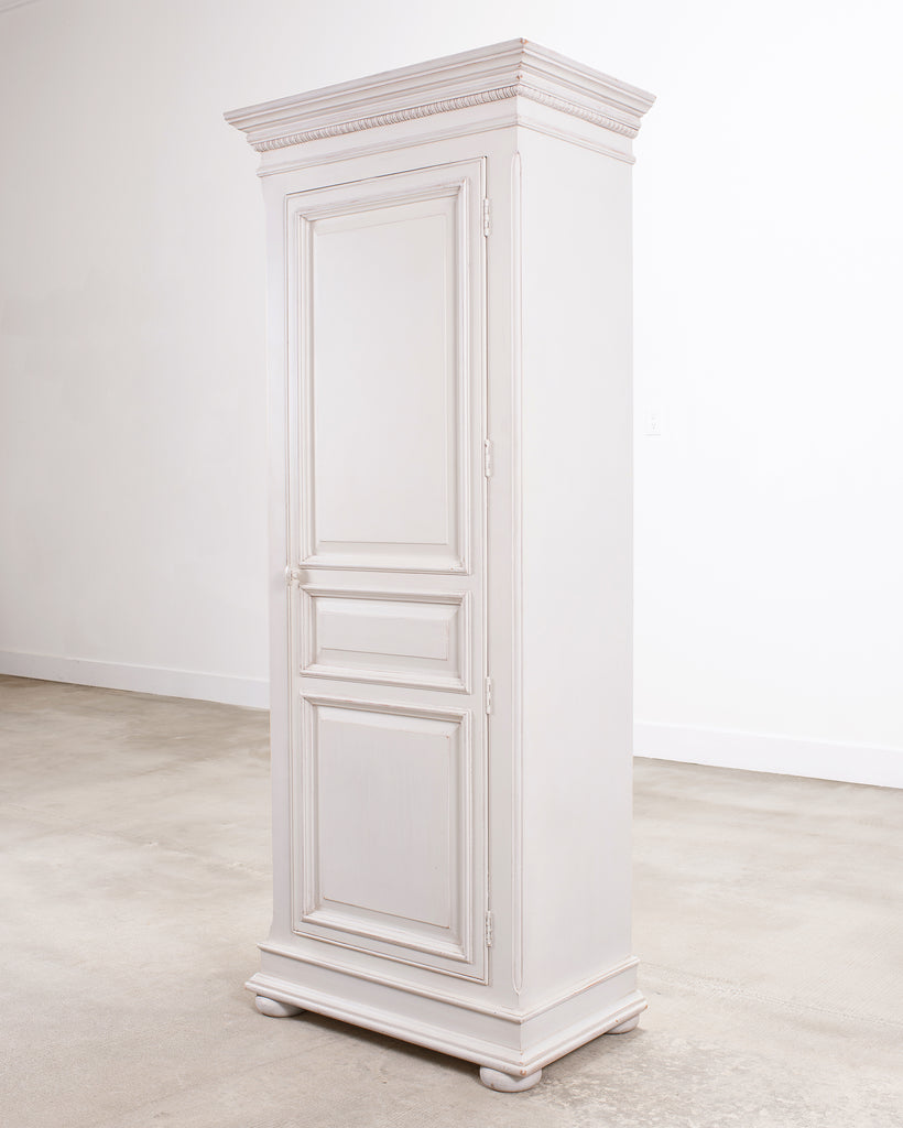 Country French Provincial Painted Bonnetière Storage Cabinet