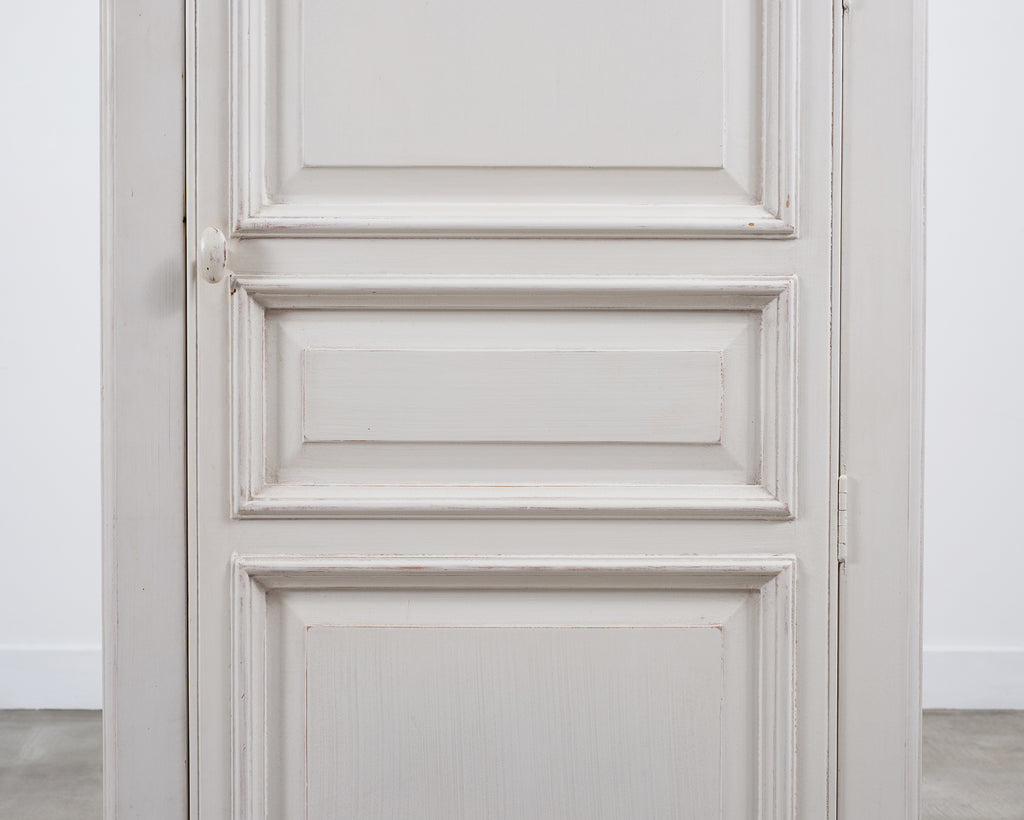 Country French Provincial Painted Bonnetière Storage Cabinet