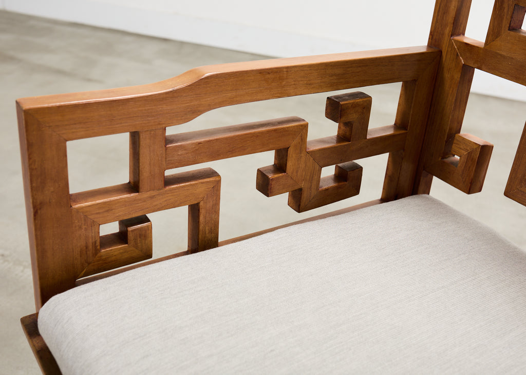 Pair of Chinese Ming Style Scholar's Armchairs with Marble Inset
