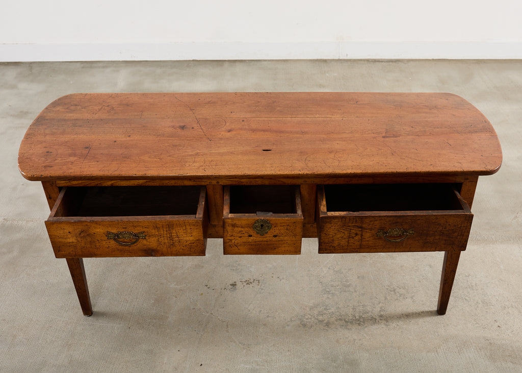 19th Century Country French Fruitwood Console Table Server 6 Ft.