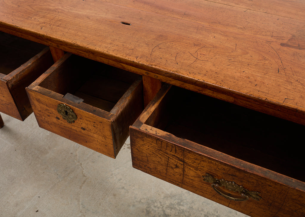 19th Century Country French Fruitwood Console Table Server 6 Ft.