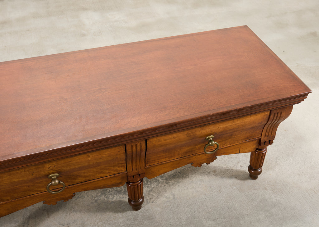 Repurposed 19th C. French Butcher Block Work Table Kitchen Island 8 Ft