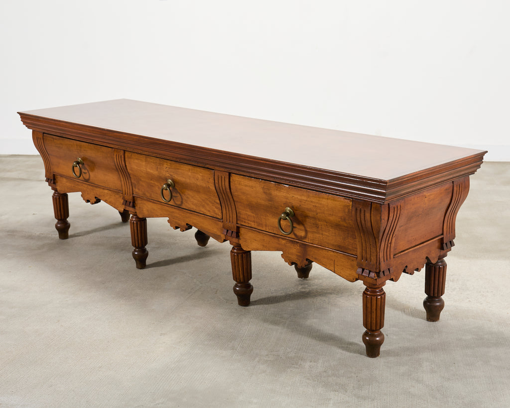 Repurposed 19th C. French Butcher Block Work Table Kitchen Island 8 Ft