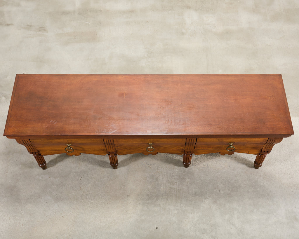 Repurposed 19th C. French Butcher Block Work Table Kitchen Island 8 Ft