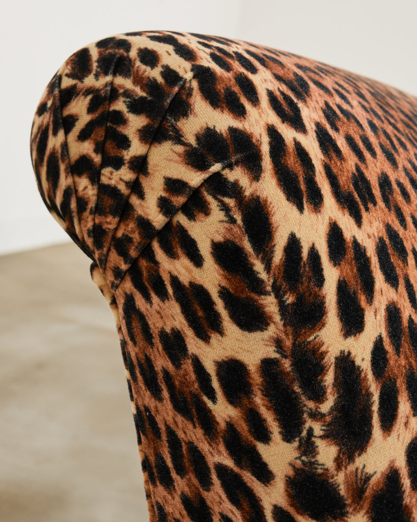 Pair of George Smith Jules Lounge Chairs in Leopard Velvet