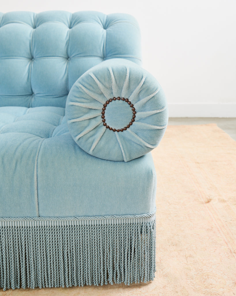 George Smith Mohair Velvet Ottoman Sofa Banquette