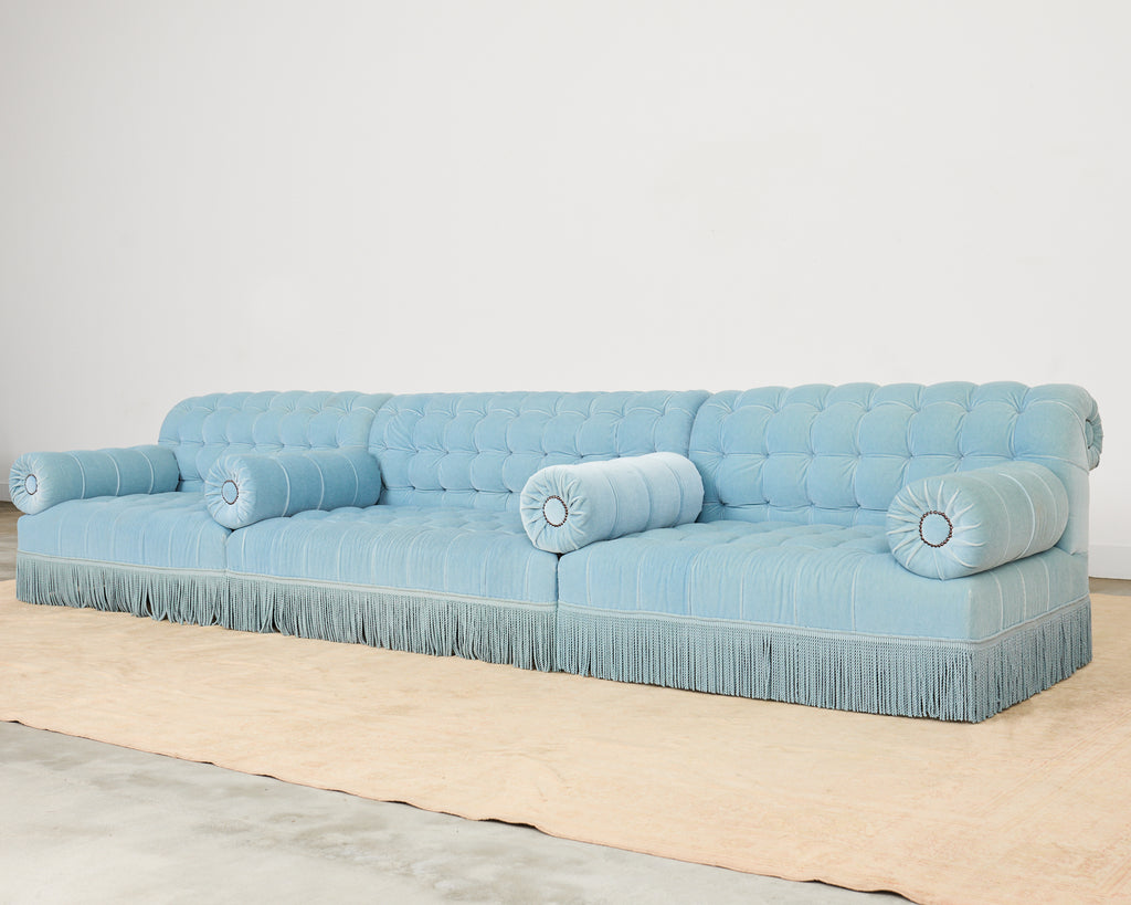 George Smith Mohair Velvet Ottoman Sofa Banquette