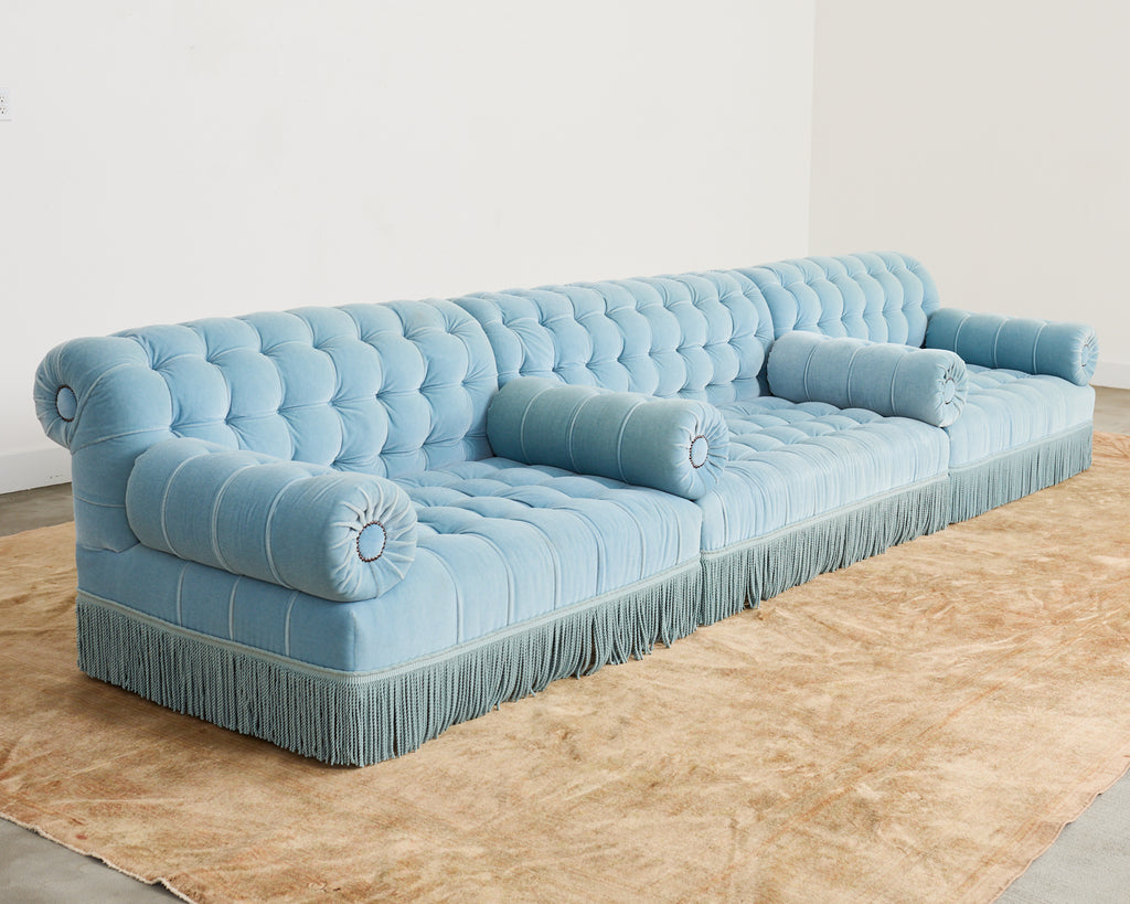 George Smith Mohair Velvet Ottoman Sofa Banquette