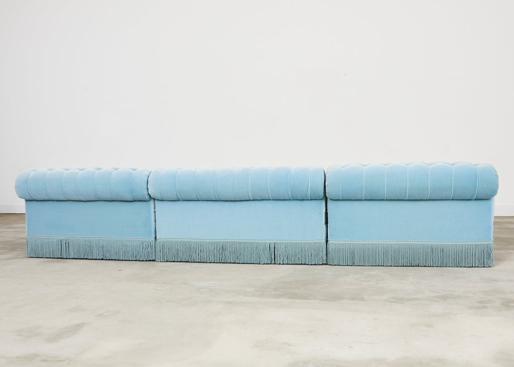 George Smith Mohair Velvet Ottoman Sofa Banquette