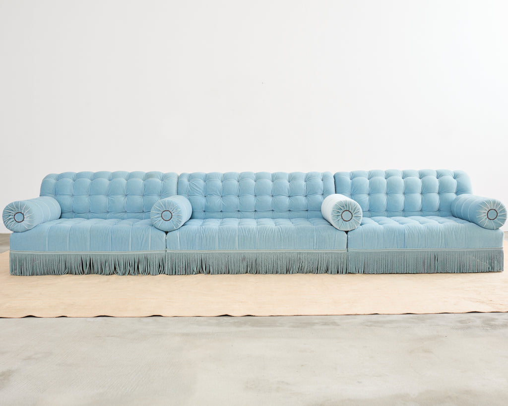 George Smith Mohair Velvet Ottoman Sofa Banquette