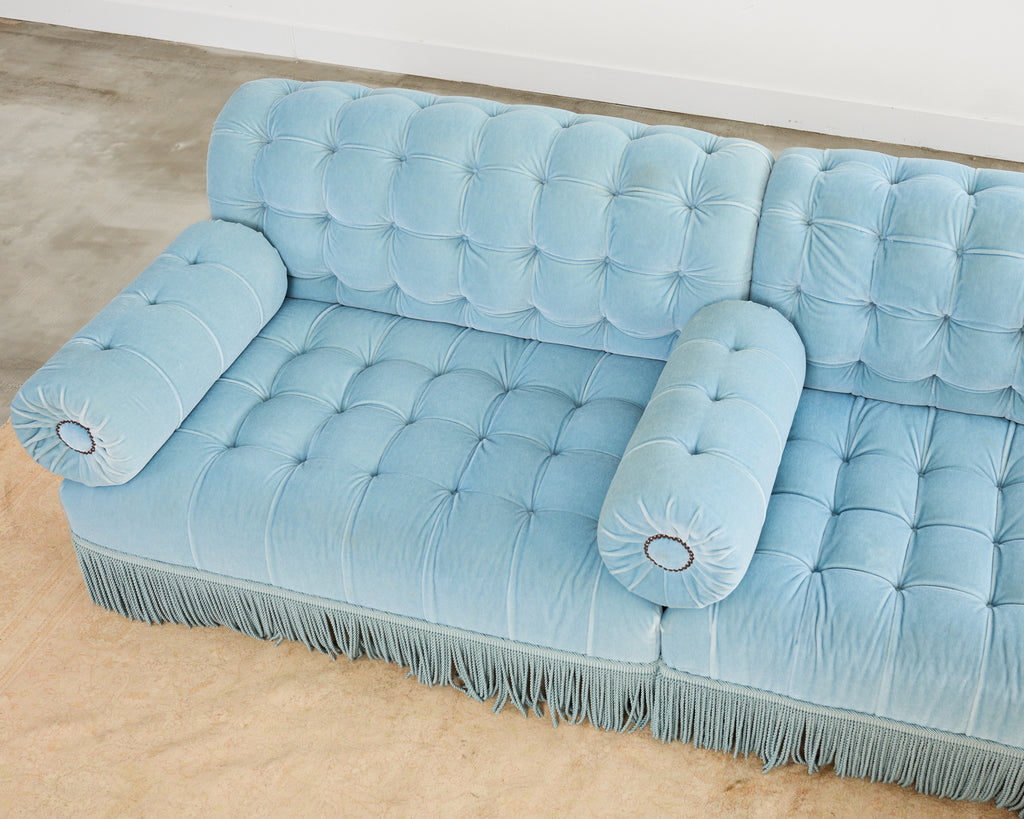 George Smith Mohair Velvet Ottoman Sofa Banquette