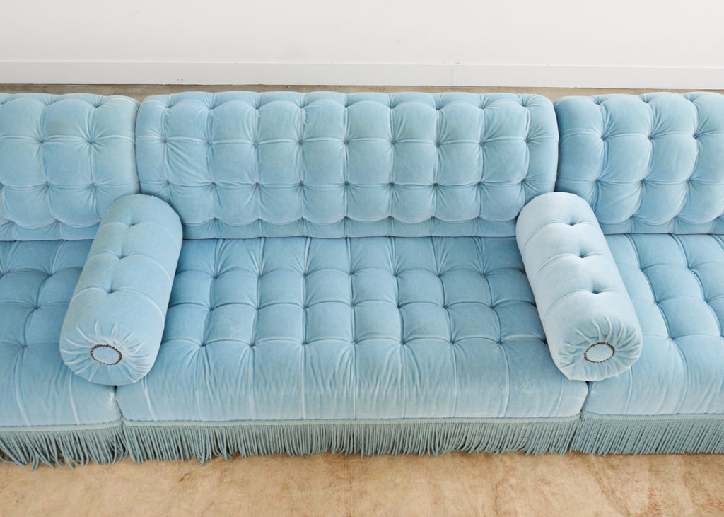 George Smith Mohair Velvet Ottoman Sofa Banquette