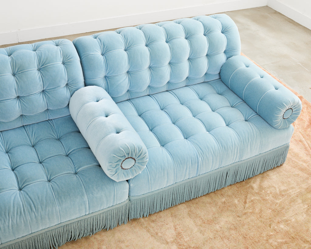 George Smith Mohair Velvet Ottoman Sofa Banquette