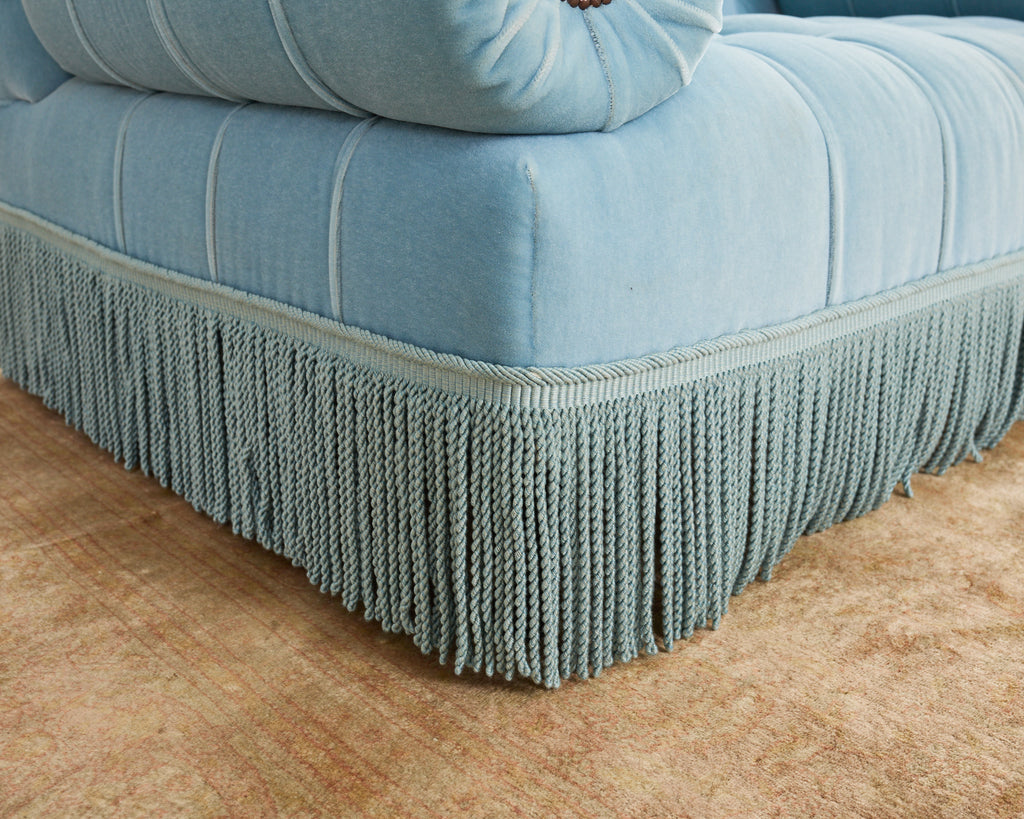 George Smith Mohair Velvet Ottoman Sofa Banquette