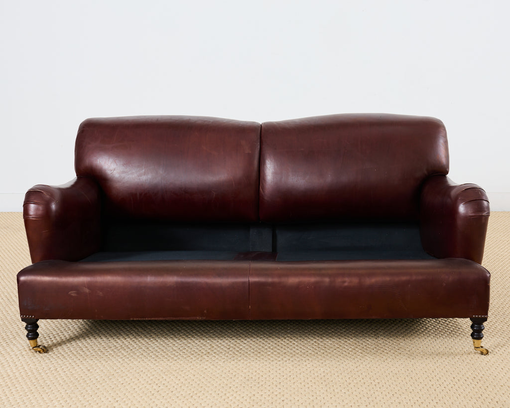 George Smith English Howard & Sons Signature Leather Sofa