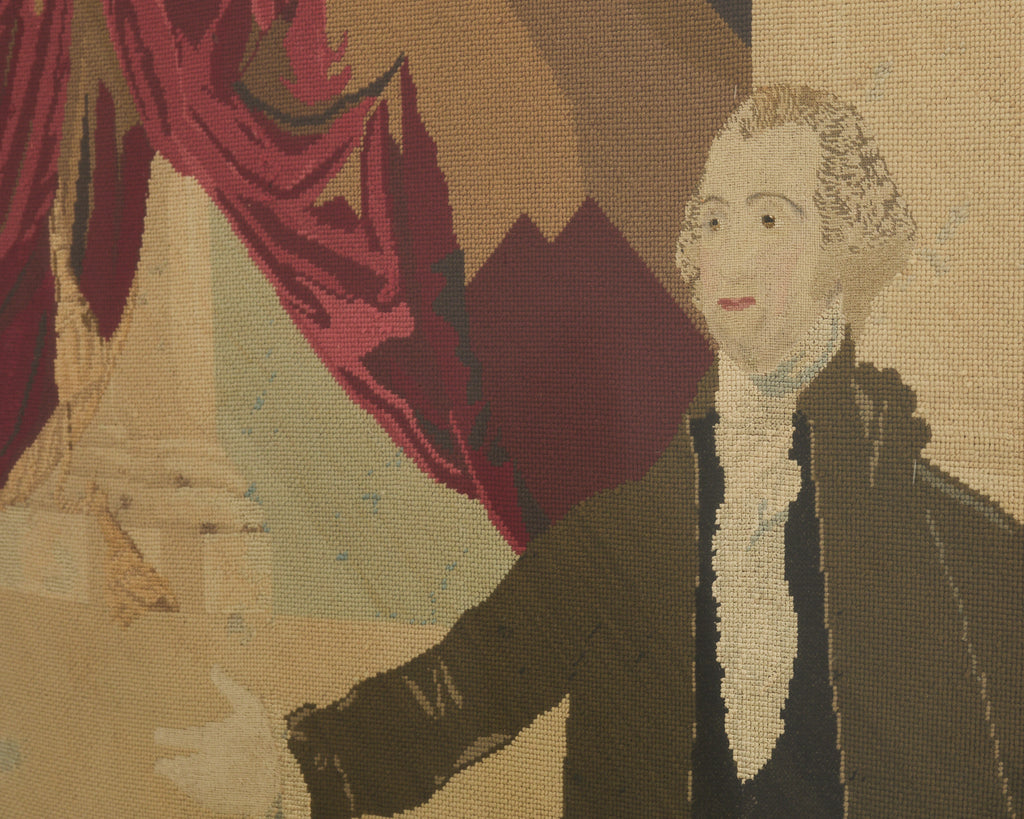 George Washington Needlepoint Landsdowne Portrait after Gilbert Stuart