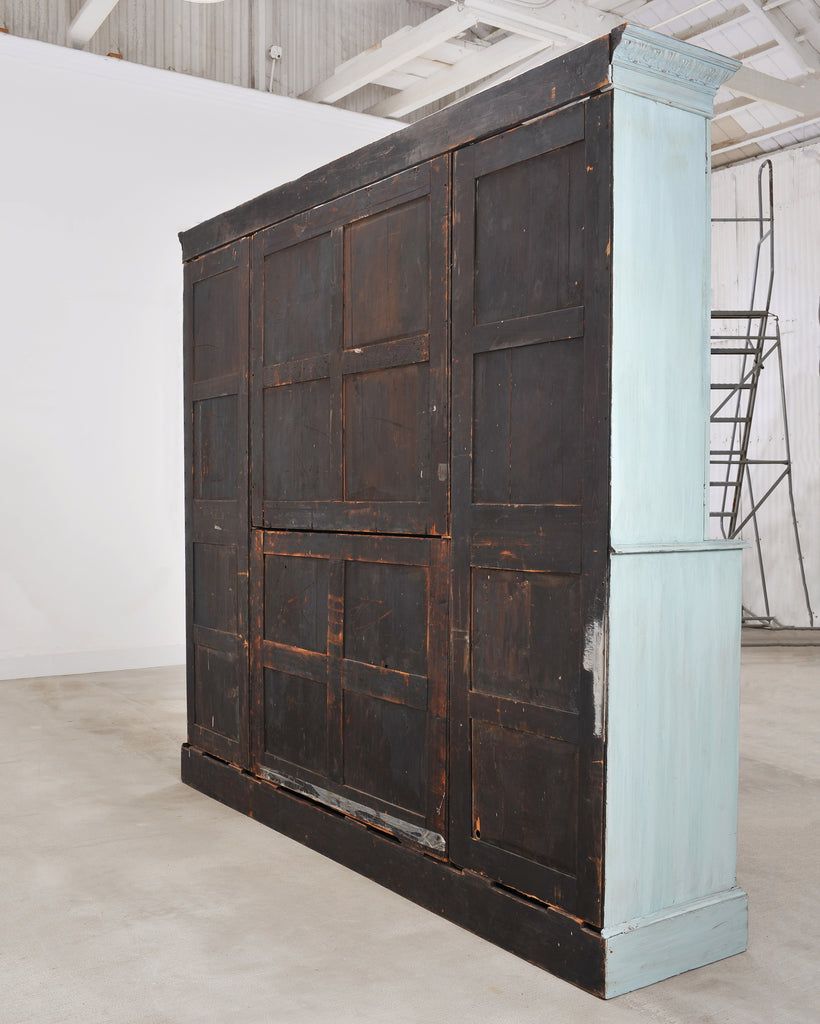 19th Century Georgian Astral Glazed Painted Bookcase with Secretary
