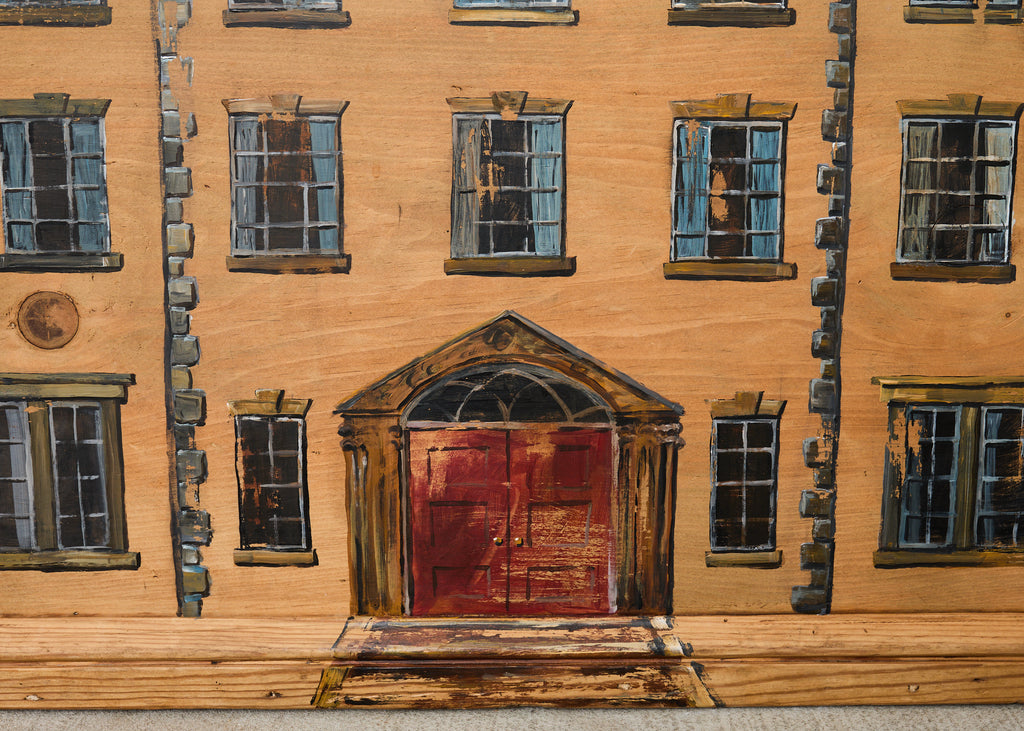 Country English Painted Pine Trunk with Georgian House Facade