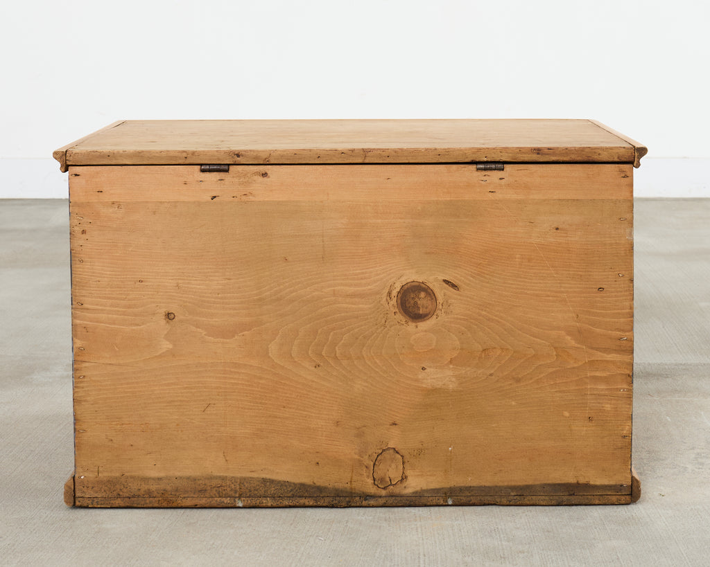 Country English Painted Pine Trunk with Georgian House Facade