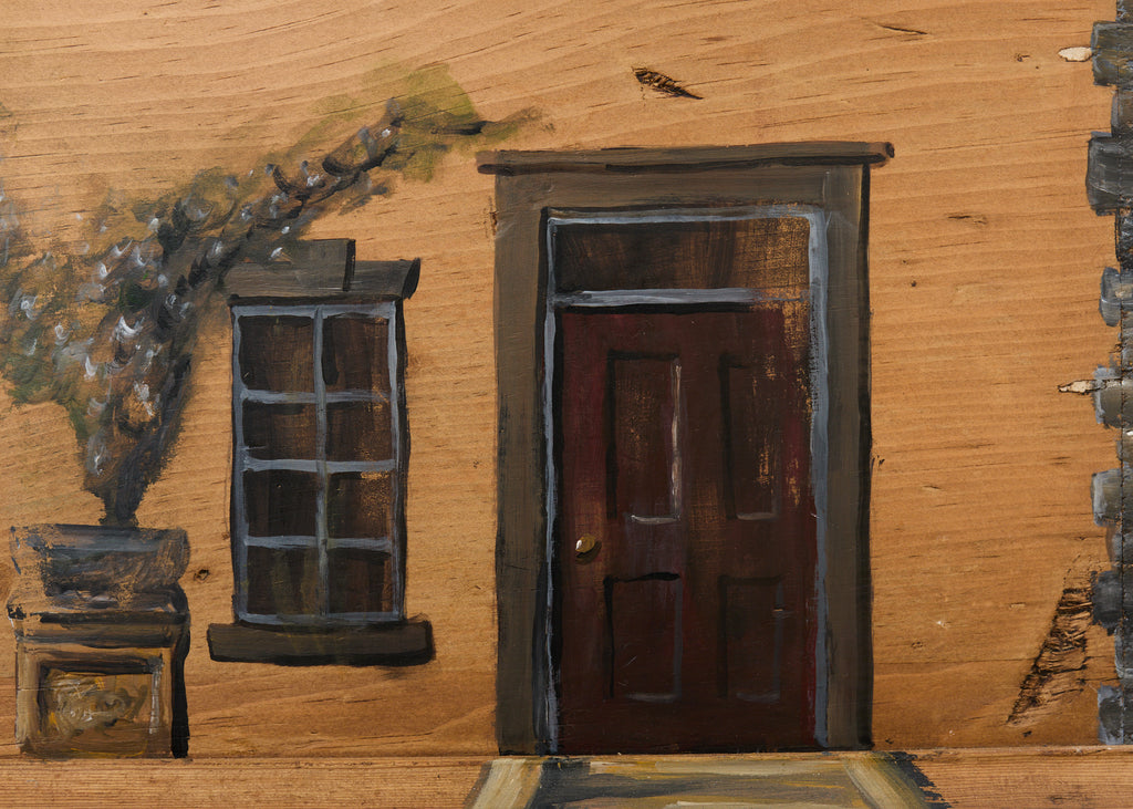 Country English Painted Pine Trunk with Georgian House Facade