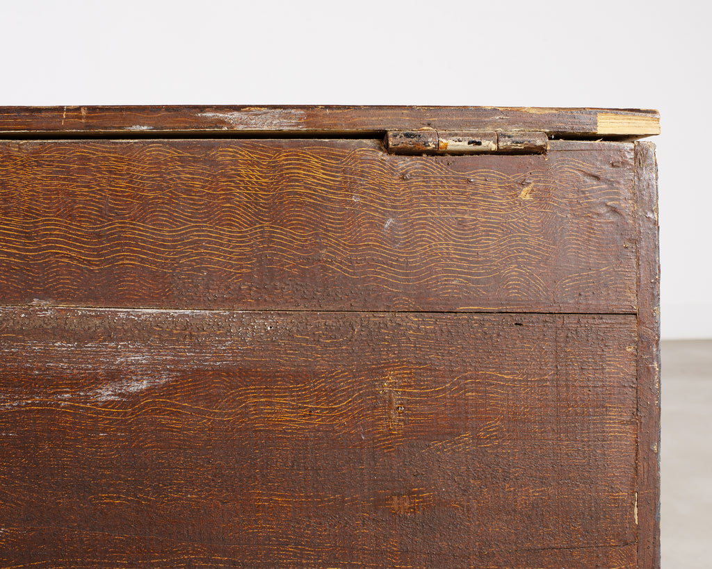 Country English Painted Pine Trunk with Georgian House Facade