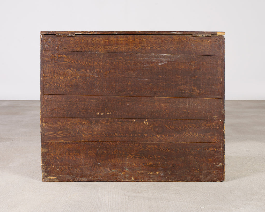 Country English Painted Pine Trunk with Georgian House Facade