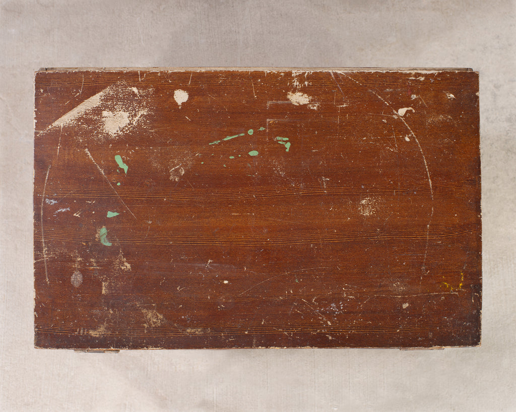 Country English Painted Pine Trunk with Georgian House Facade