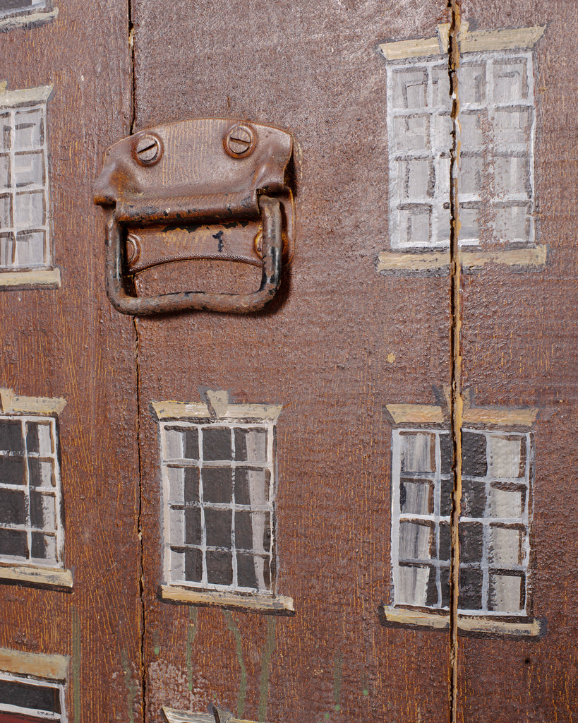 Country English Painted Pine Trunk with Georgian House Facade