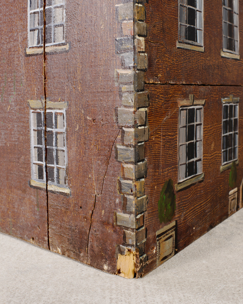 Country English Painted Pine Trunk with Georgian House Facade