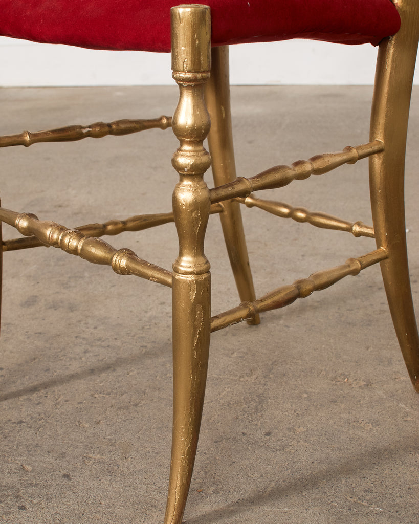 Pair of Italian Giltwood High Back Chiavari Chairs