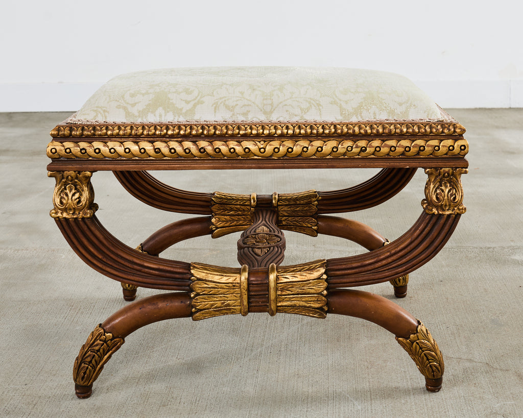 Pair of Neoclassical Style Italian Curule Bench Seats