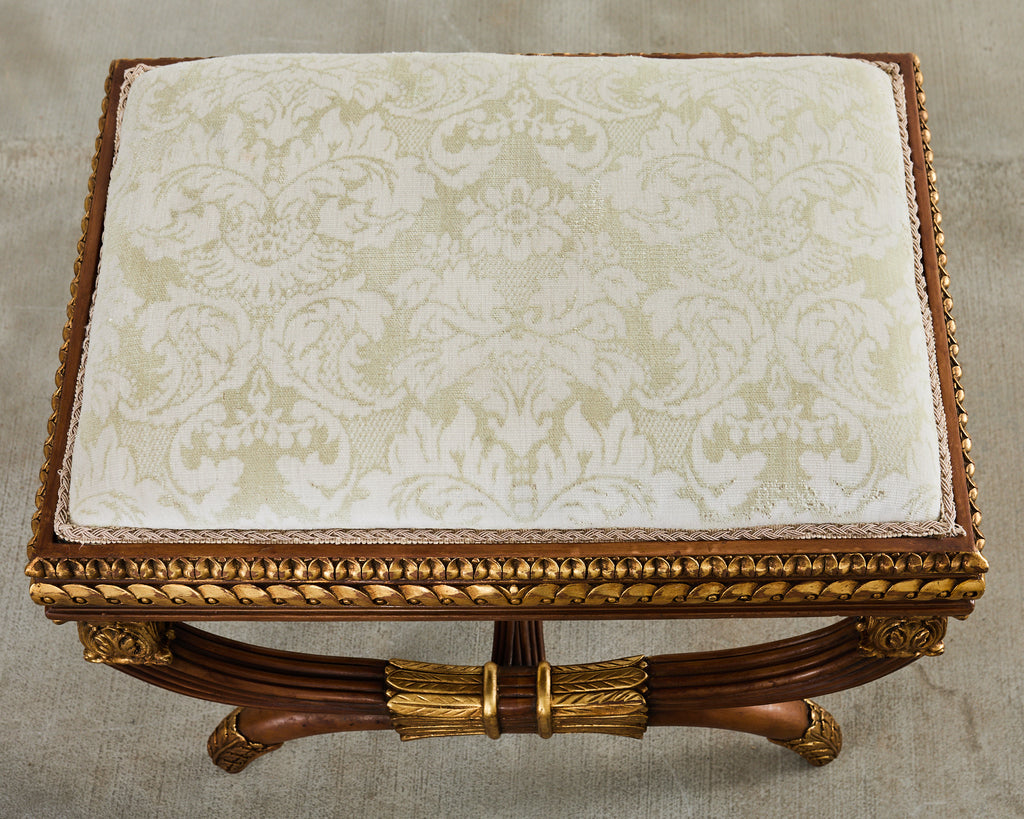 Pair of Neoclassical Style Italian Curule Bench Seats