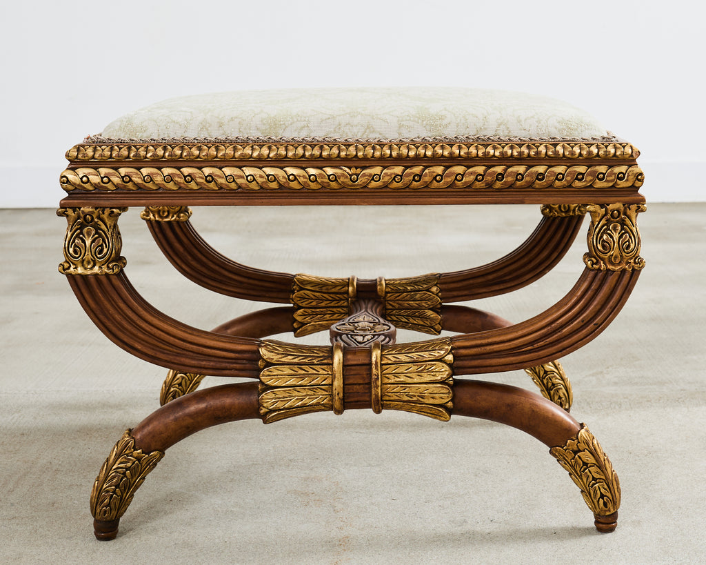 Pair of Neoclassical Style Italian Curule Bench Seats