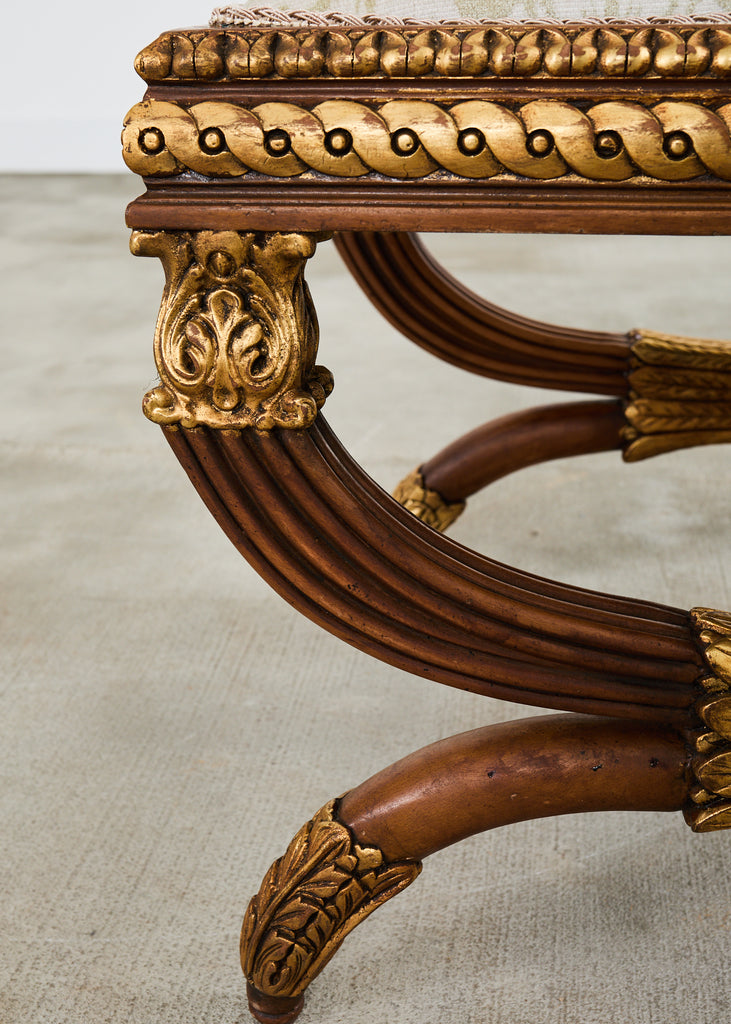 Pair of Neoclassical Style Italian Curule Bench Seats
