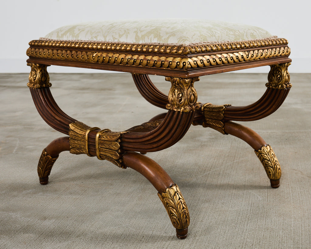 Pair of Neoclassical Style Italian Curule Bench Seats