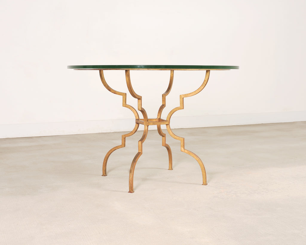 French Gilded Iron Hollywood Regency Breakfast or Center Table