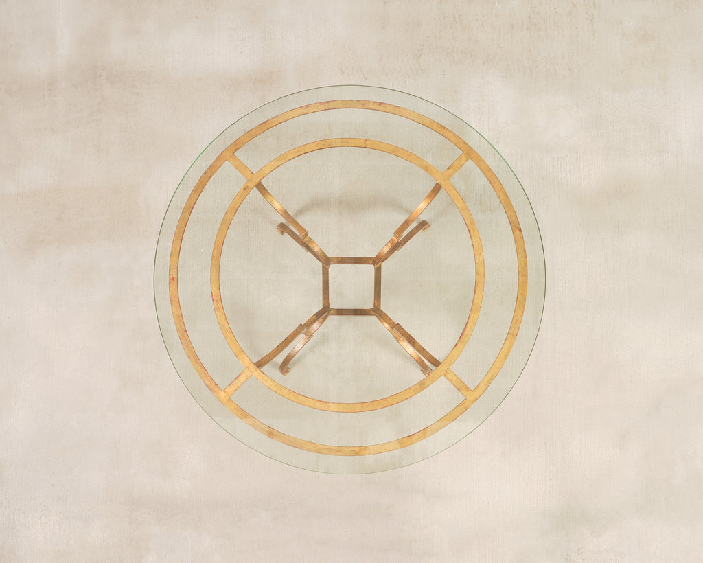 French Gilded Iron Hollywood Regency Breakfast or Center Table