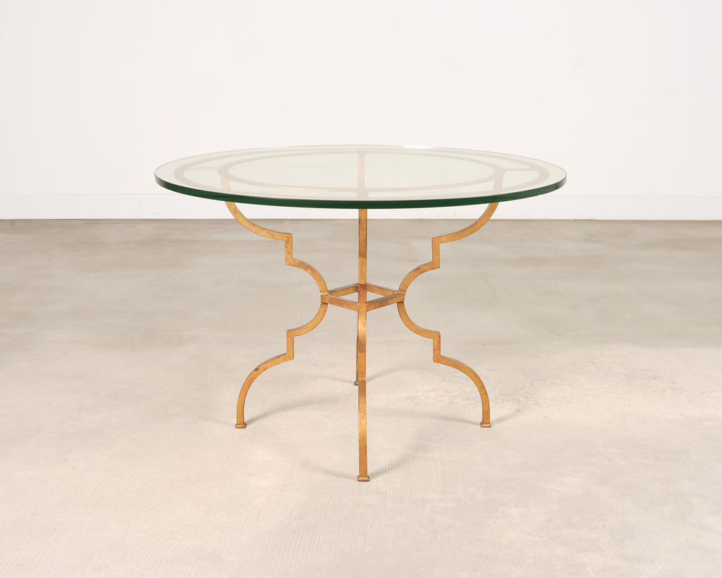 French Gilded Iron Hollywood Regency Breakfast or Center Table