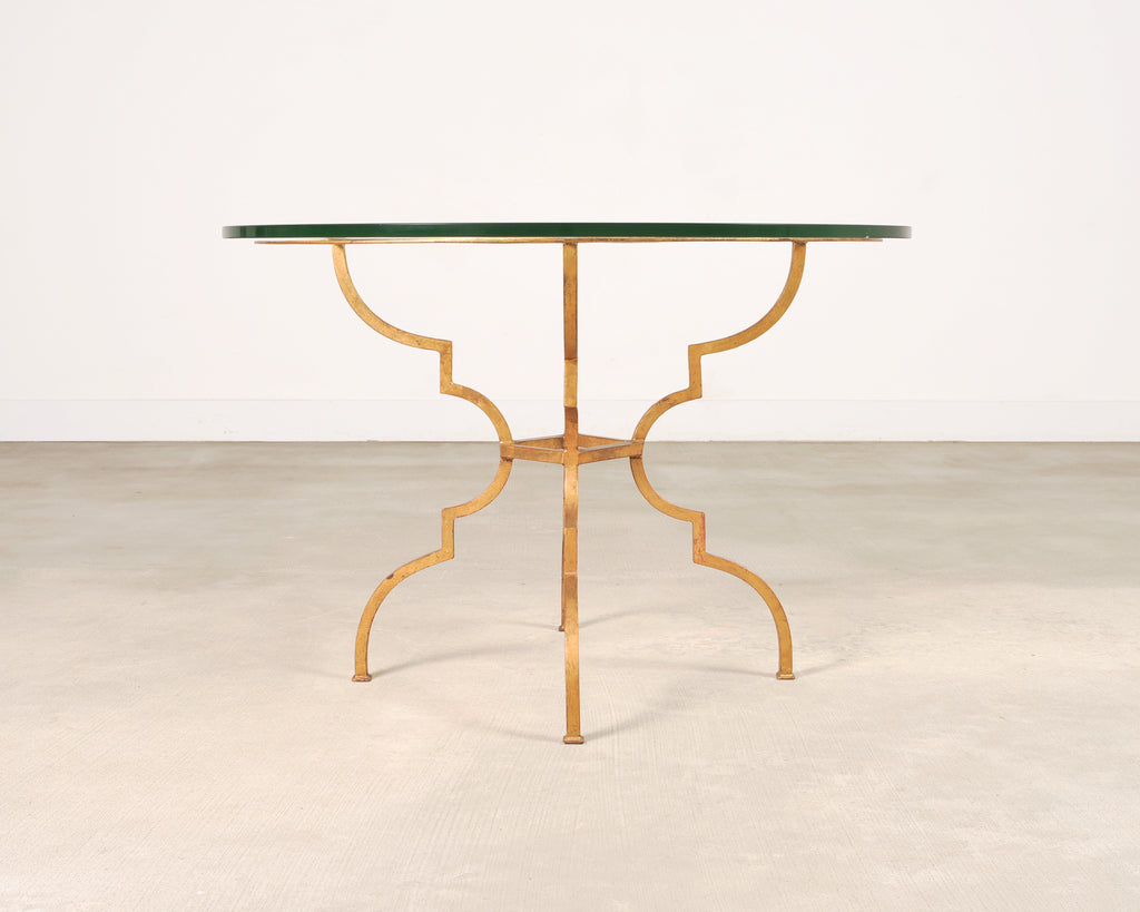 French Gilded Iron Hollywood Regency Breakfast or Center Table