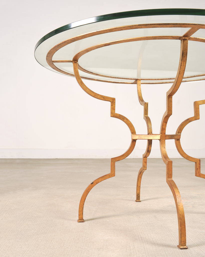 French Gilded Iron Hollywood Regency Breakfast or Center Table