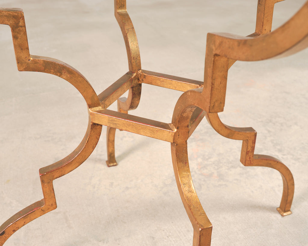 French Gilded Iron Hollywood Regency Breakfast or Center Table