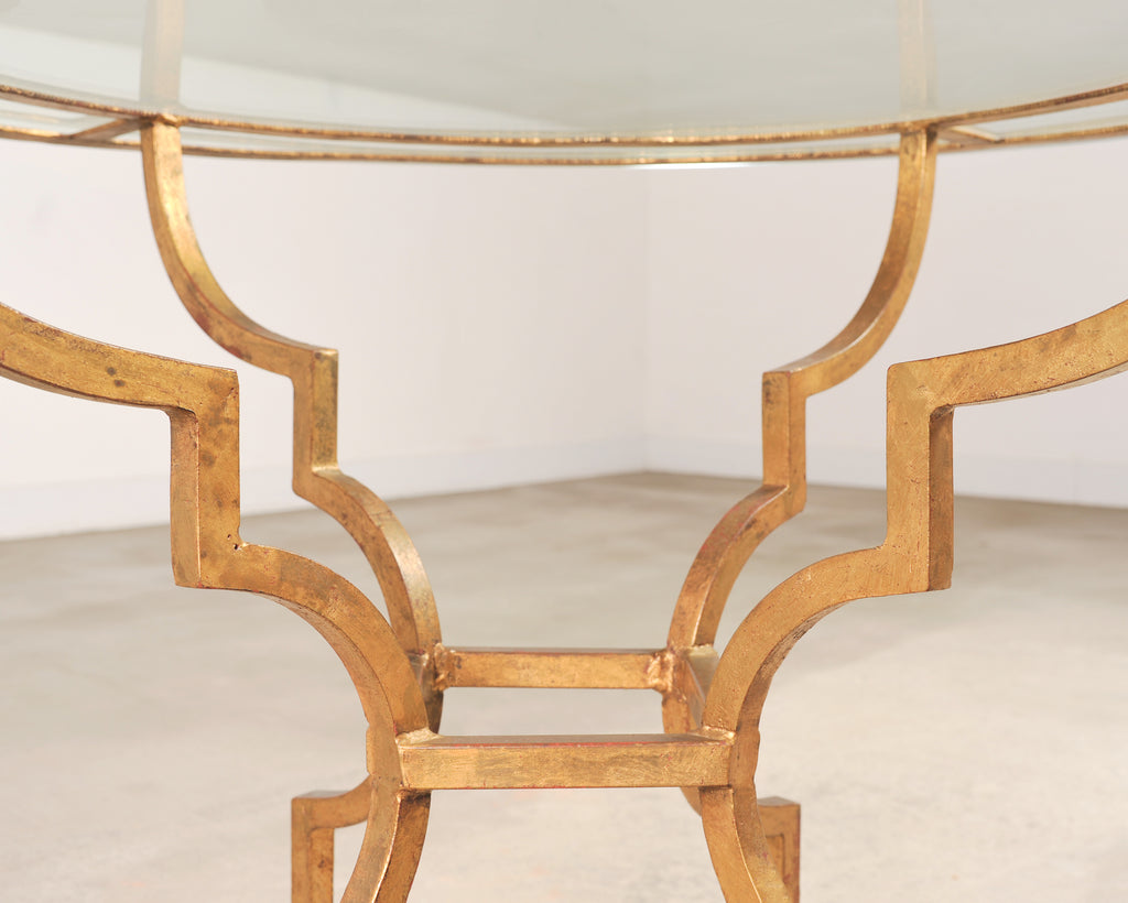 French Gilded Iron Hollywood Regency Breakfast or Center Table