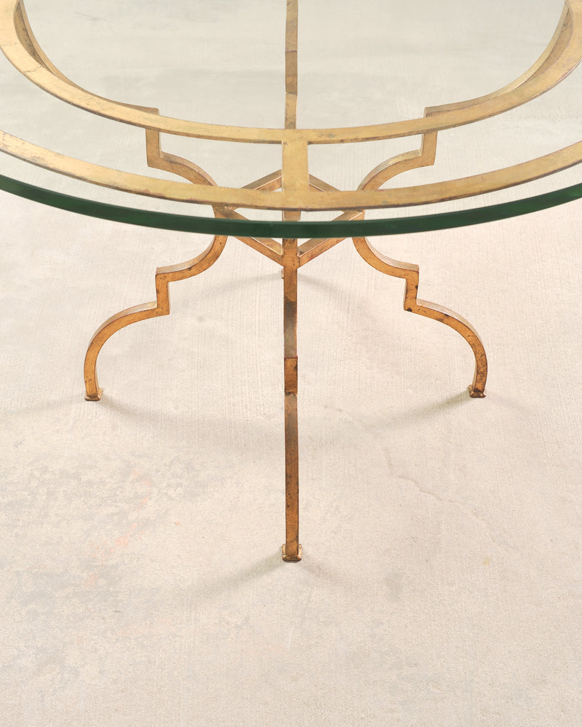 French Gilded Iron Hollywood Regency Breakfast or Center Table