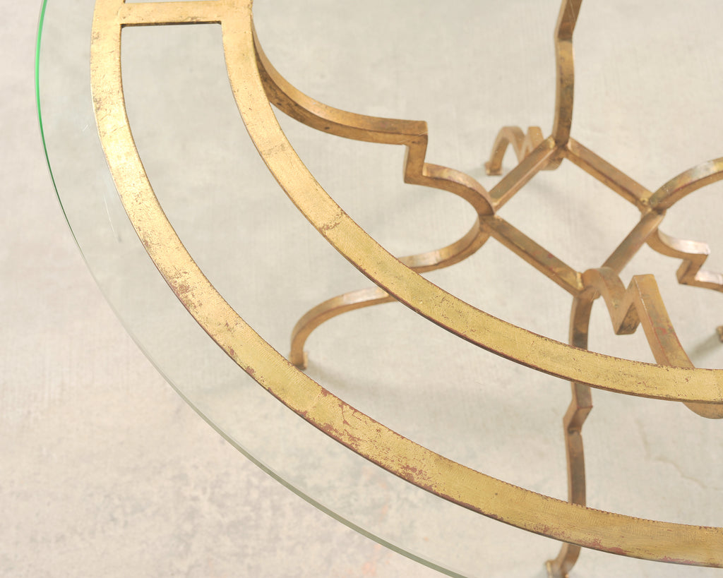 French Gilded Iron Hollywood Regency Breakfast or Center Table