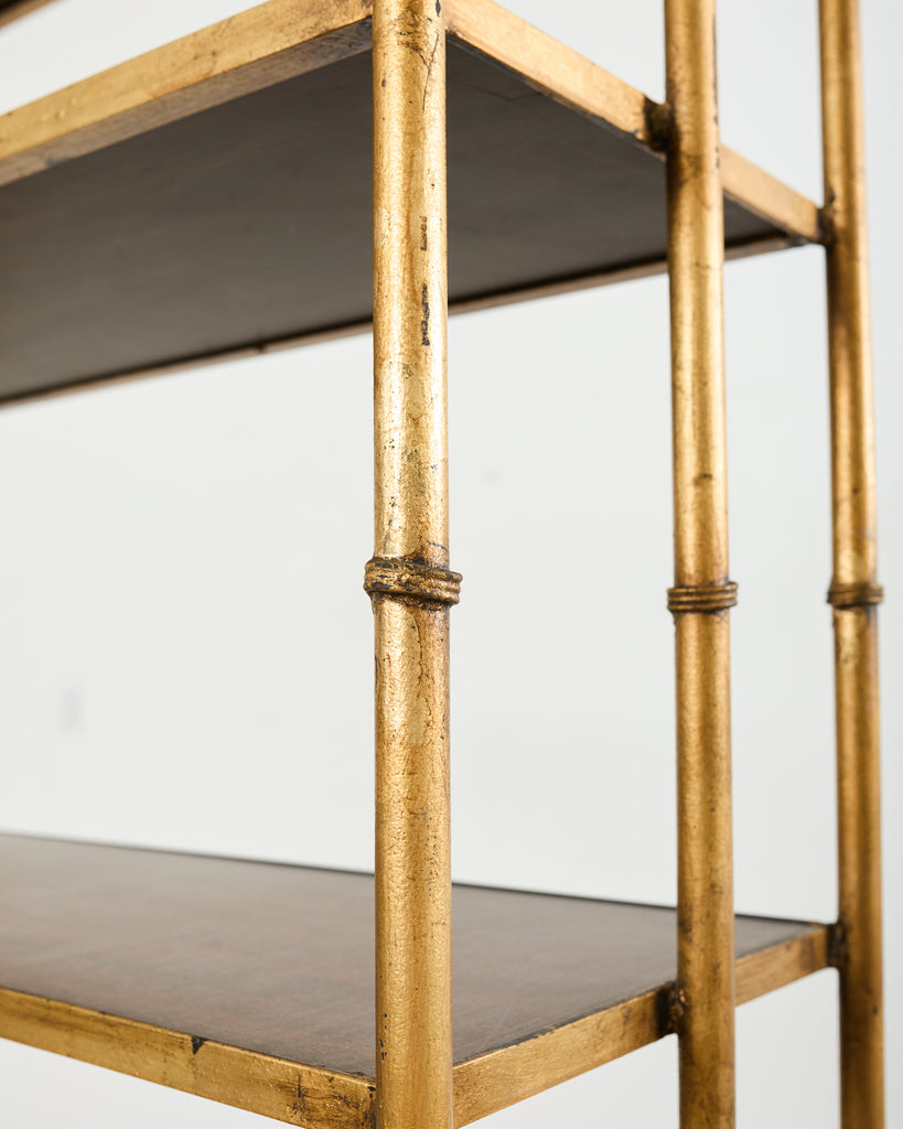 Pair Italian Regency Faux Bamboo Iron Etagere Shelves