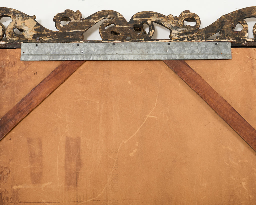 Monumental 19th Century Italian Baroque Style Giltwood Mirror 6 Ft.