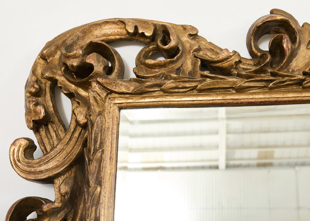 Monumental 19th Century Italian Baroque Style Giltwood Mirror 6 Ft.