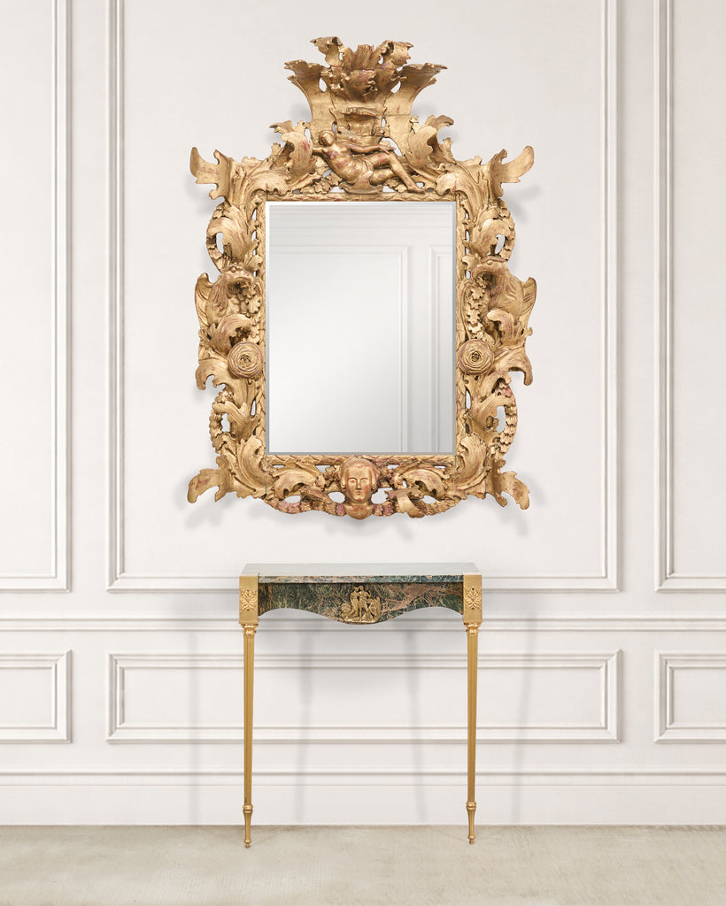 18th Century Italian Baroque Carved Giltwood Picture Mirror Frame